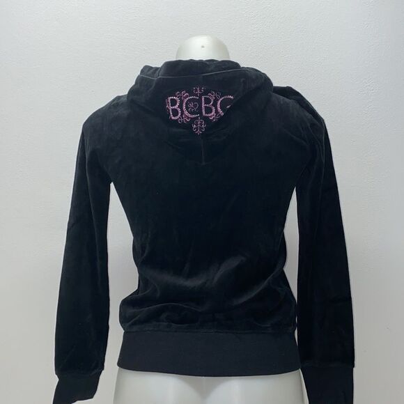 BCBGMAXAZRIA HOODIE SWEATER WOMENS Black new sz small - Picture 4 of 8